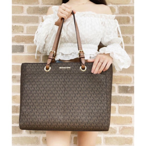 NWOT Michael Kors Large Commuter Bag Brown and wallet - Picture 4 of 17